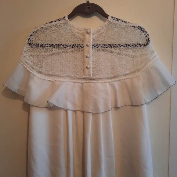 Self-portrait Military Cape Mini Dress in White - Picture 12 of 13